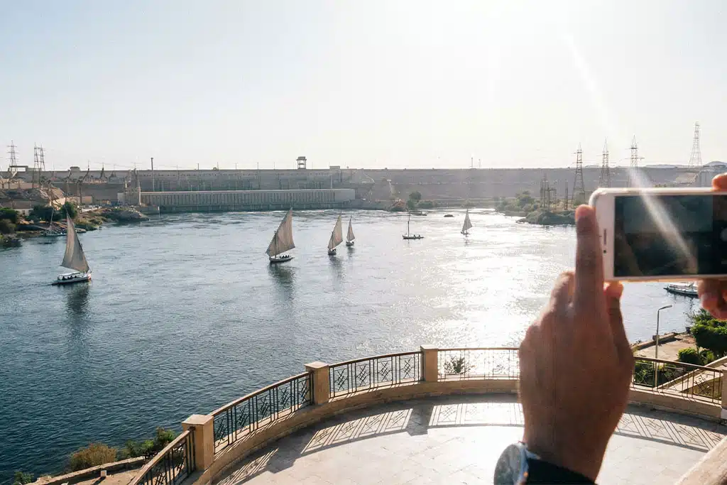 Scenic view of with feluccas cairo nile cruise, egypt tour packages