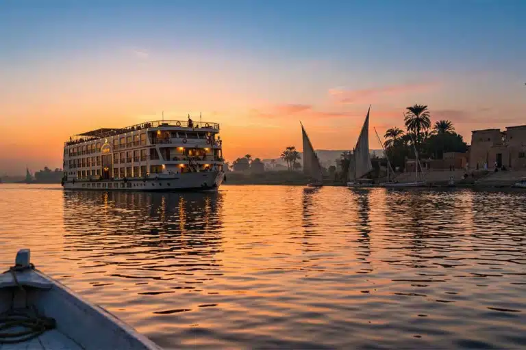 Sunset view of a Nile cruise egypt tour packages
