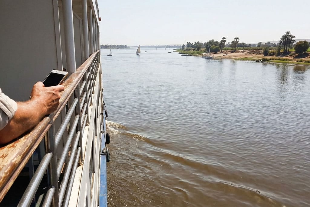 View from a Nile cruise with Egypt tour package, hurghada snorkeling