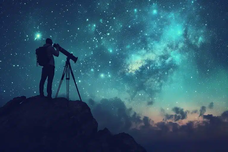 Person stargazing with a telescope in Hurghada, pricing handmade crafts, etsy handmade crafts
