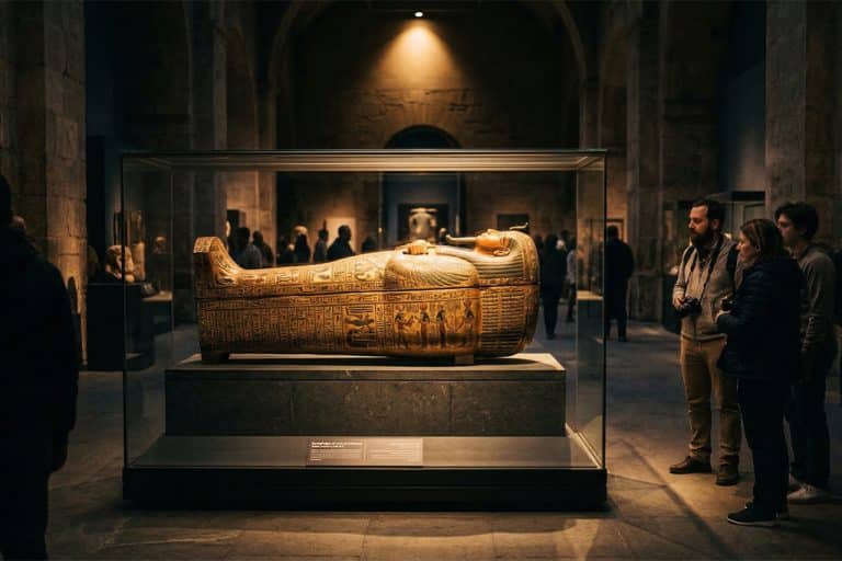 Sarcophagus on display at the egyptian museum, museum cairo