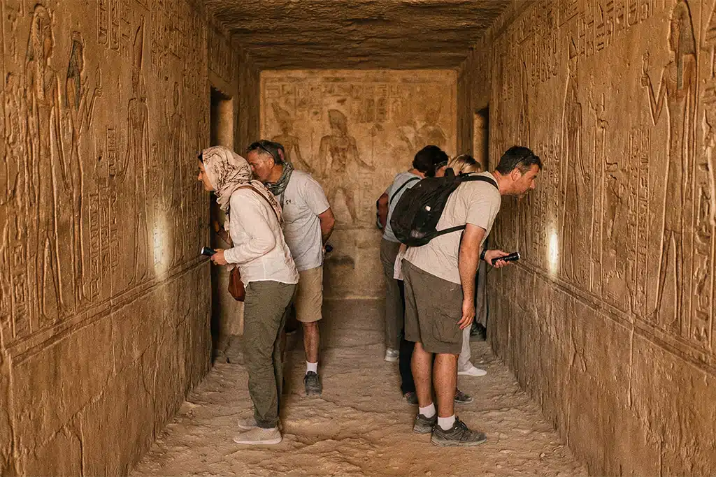 Travelers exploring trip to valley of the kings, valley of the kings tombs