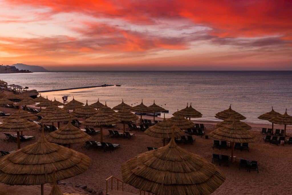 Stunning sunset view at Hurghada beach city tour booking, sunset tour