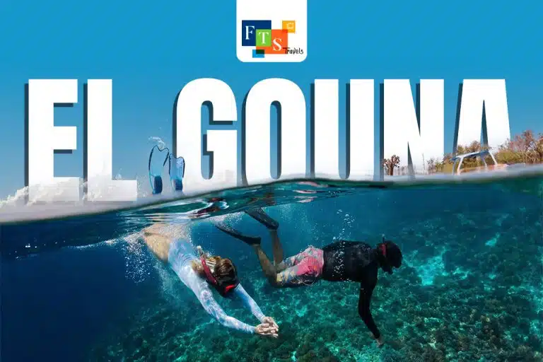 Two snorkelers exploring the coral reefs el gouna