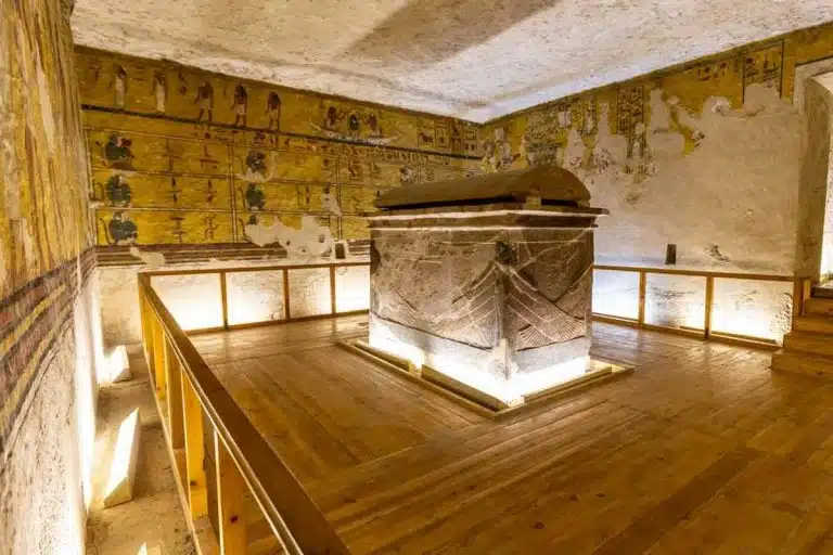 Interior view of a tomb in the Valley of the Kings, cairo to luxor, hurghada to luxor
