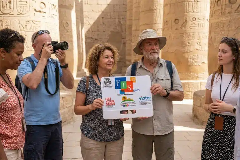 Travelers at Karnak Temple luxor egypt karnak