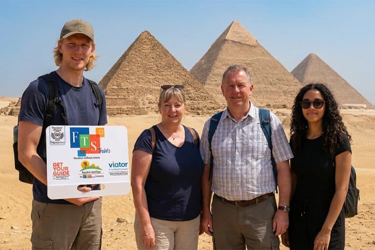 Travelers at pyramids of giza from sharm el sheikh