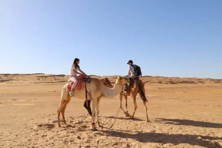 Two riders on camels in the Hurghada desert hurghada quad biking, jeep safari hurghada