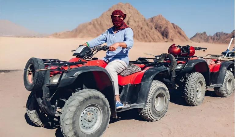 Rider on an ATV in Sharm El Sheikh atv tour near me, quad buggy tours