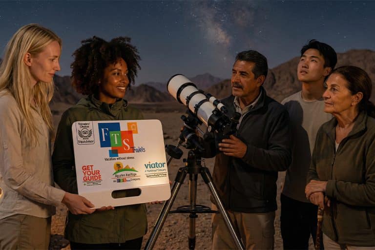 Group enjoying stargazing tour
