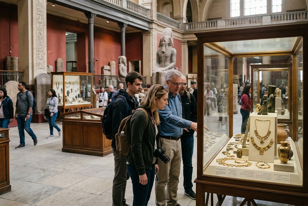 Visitors at the Cairo Museum during the sharm el sheikh to ca sharm el sheikh to cairo plane, cairo tour from sharm el sheikh