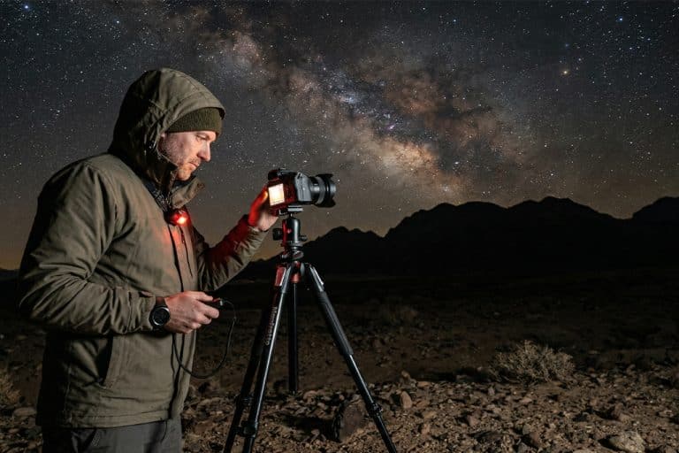 Photographer capturing the Milky Way luxury dinner set, stargazing tours