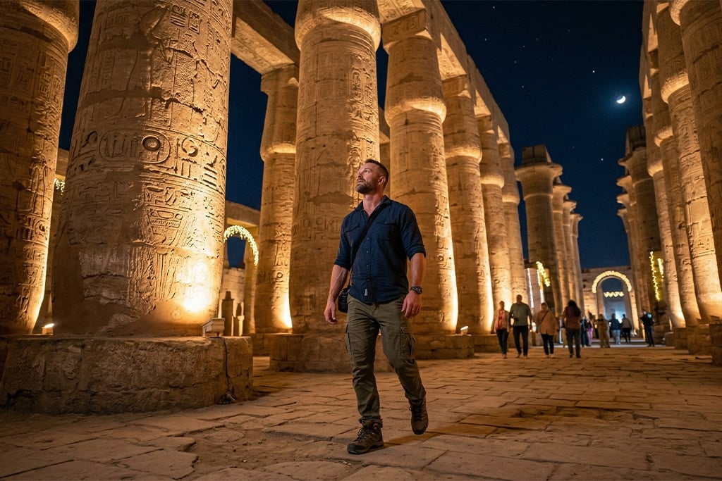 Night view of Luxor Temple egypt cruise, egypt trip