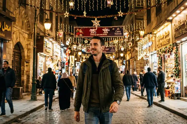 Cairo festive street scene christmas tour 2024, egypt christmas tour 2024