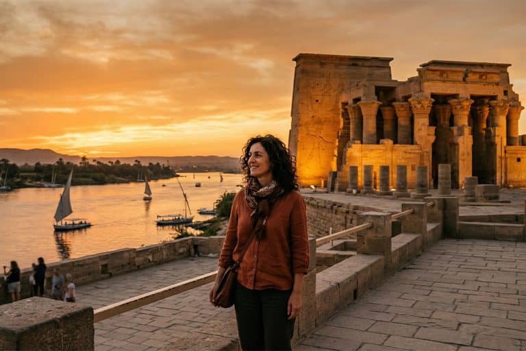 Sunset at the Temple of Philae luxor nile cruise, nile cruise luxor aswan